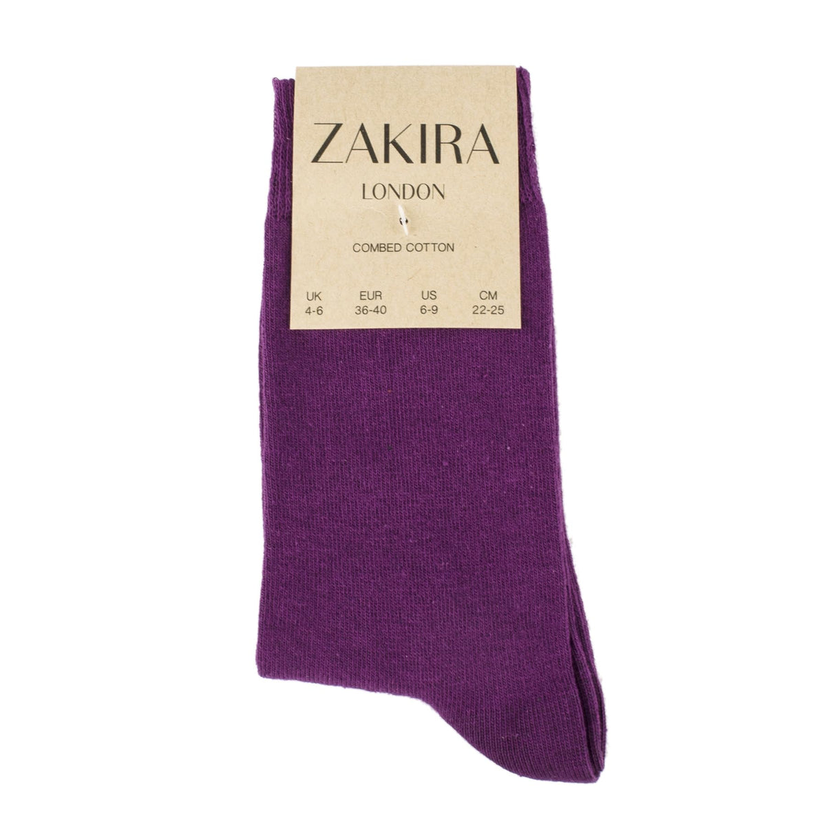 ZAKIRA Combed Cotton Dress Socks, Crew Socks