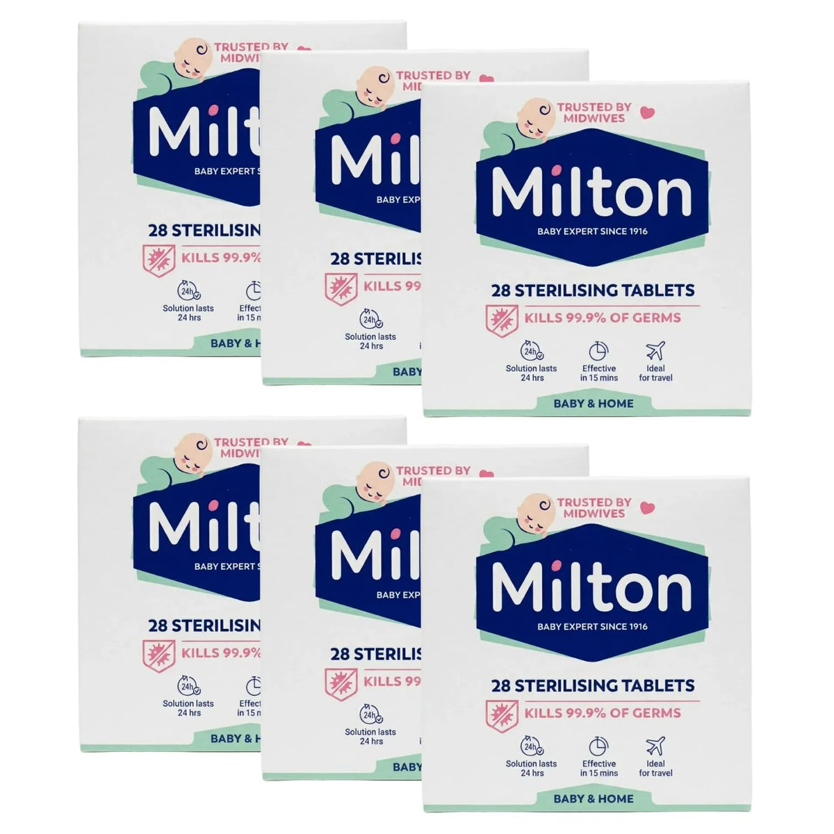 Milton Steriliser Tablets for Baby Feeding Items – 8 Pack (224 Tablets) | Cold Water Disinfection | Odour Free Sanitising Solution