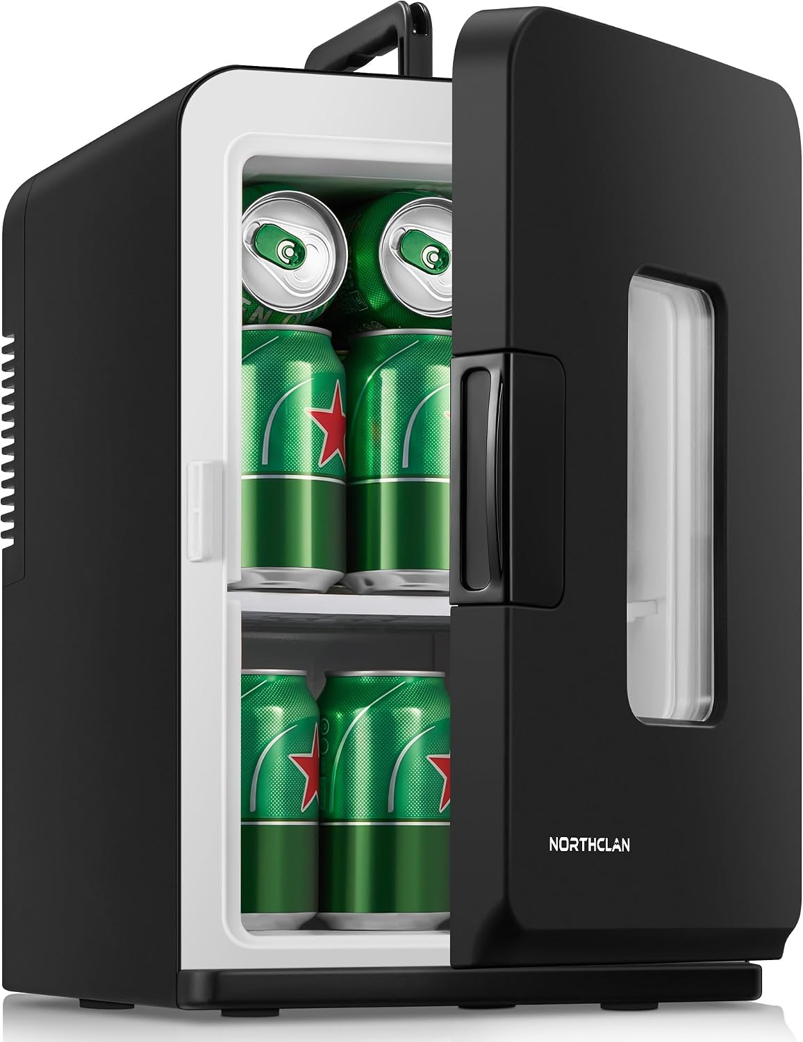 15L Mini Fridge for Bedroom，Hold 21 Cans,38dB Low Noise Small Fridge