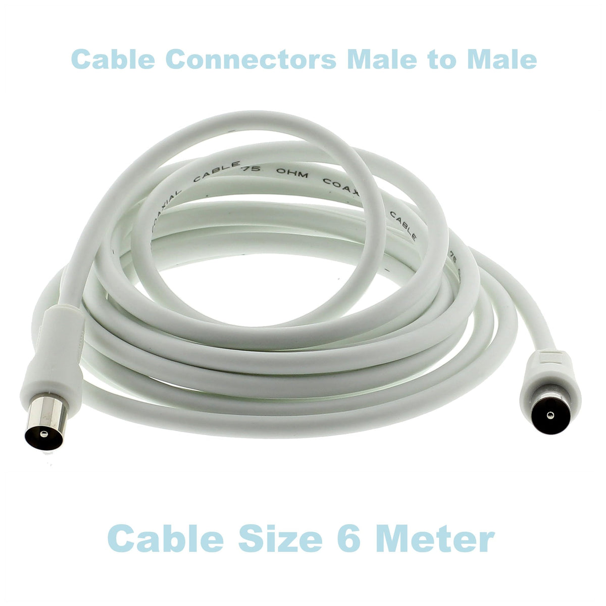 3C2V TV Coaxial Cable 8M - Nickel Plated RF Coax Extension Lead for Freesat, Aerial Socket, Freeview, Sat,DVD,VCR,SKY, Smart U-HD TV, Virgin, BT, Antenna Box, Y Splitter, Signal Booster 8.0 Meter
