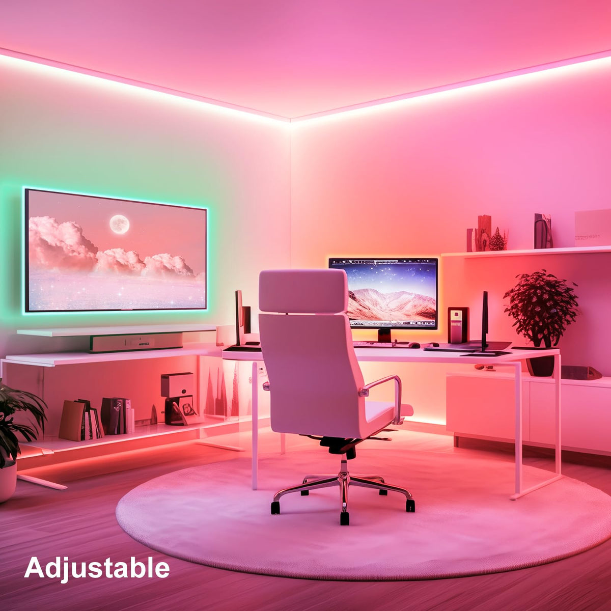 Beaeet TV LED Lights, 3M TV Backlight LED Strip for 32-60 Inch TVs, USB Powered Behind TV Light with RGB Music Sync and Bluetooth Remote Control for Home Decor