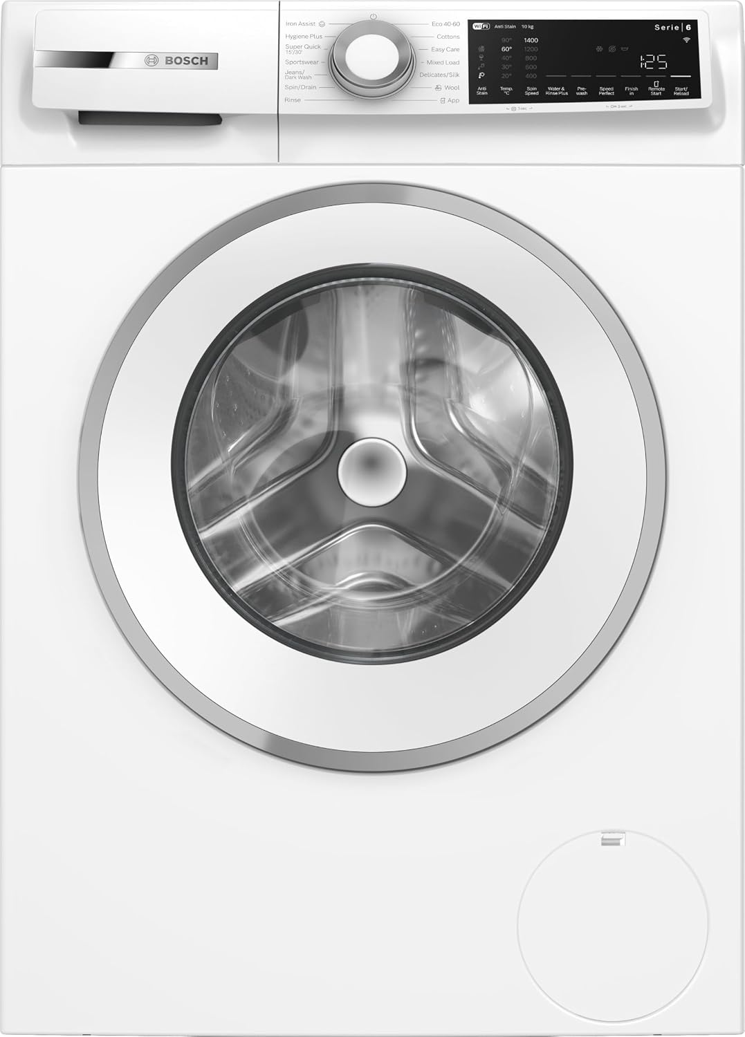 Bosch Series 6 WGJ25400GB Washing Machine, 10kg, 1400rpm, Energy Rating A, Freestanding, White