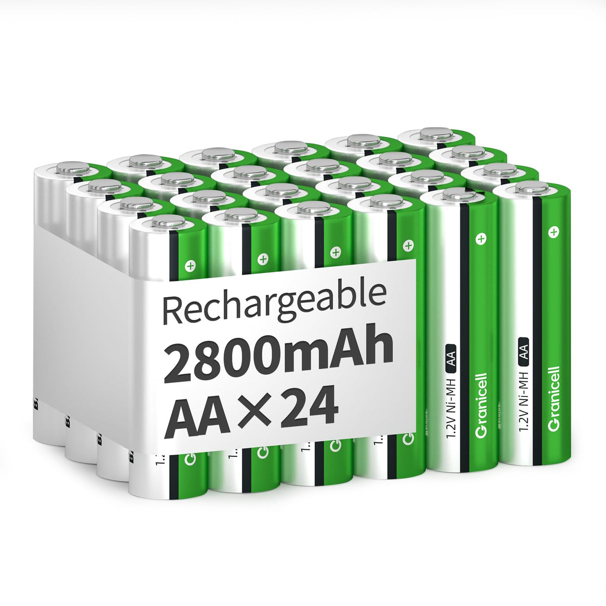 Granicell AAA Rechargeable Batteries (12 Pack), 1100mAh, 1.2V NiMH