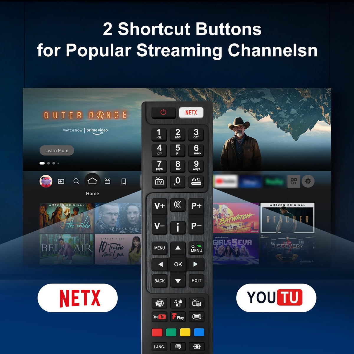 Universal Remote for LG TV Remote Control (All Models) Compatible with All L G LED OLED LCD UHD HDTV HDR Webos 4K 8K Smart TV with Netflix,Video,L G Channels Button,Disney Plus