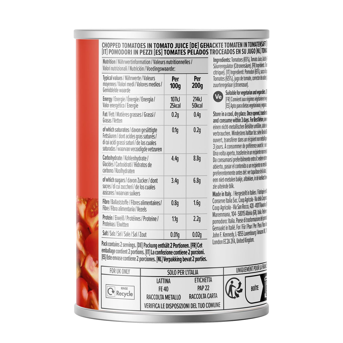 by Amazon Italian Chopped Tomatoes, 400g