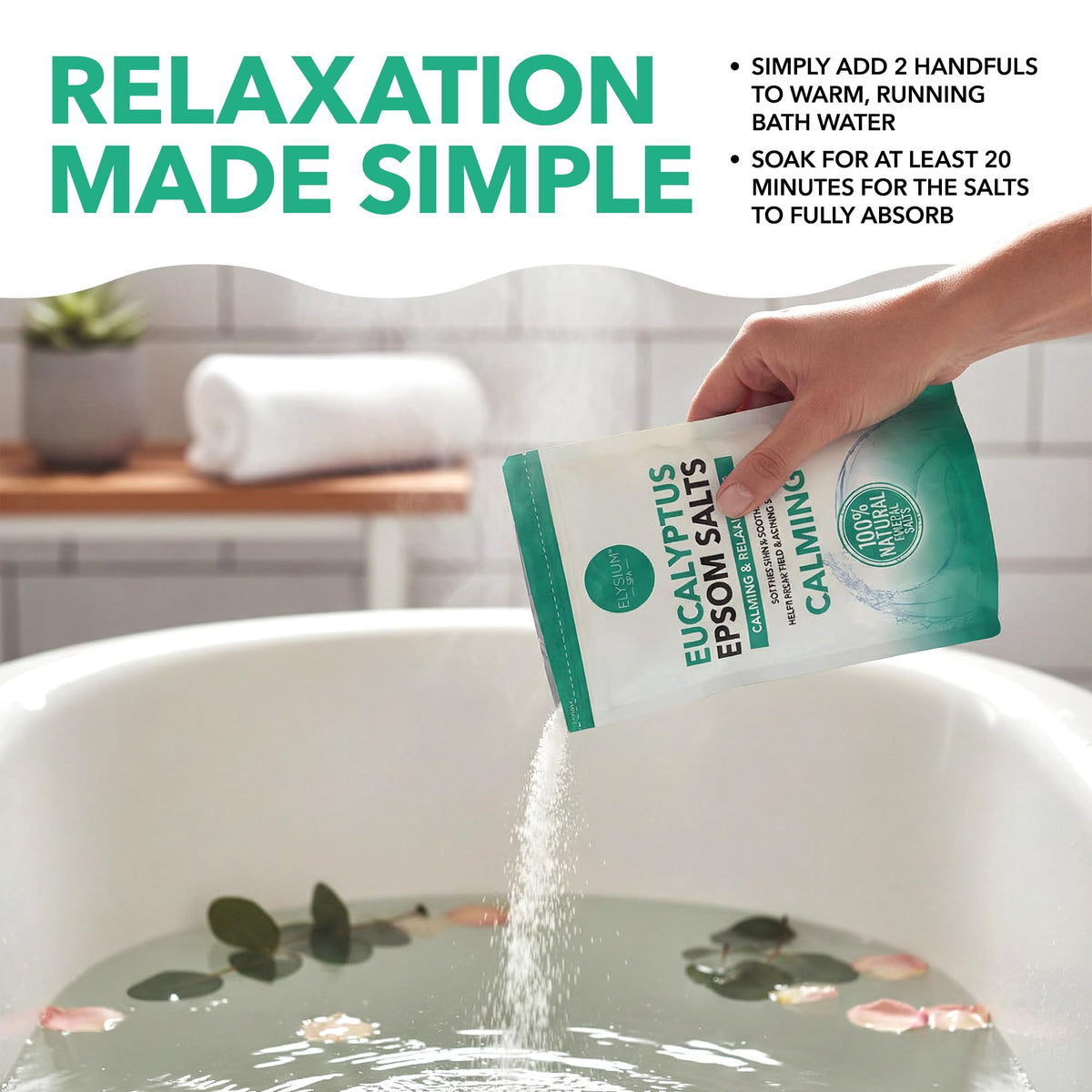 Elysium Spa Natural Original Epsom Salts 1Kg