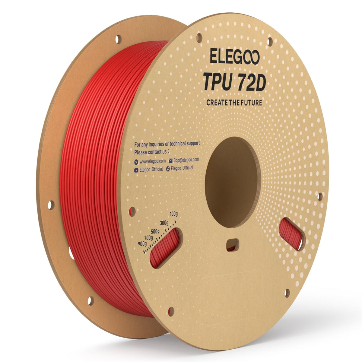 ELEGOO TPU Filament 1.75mm Grey 1KG, 95A Flexible Soft 3D Printing Filament 1KG Spool(2.2lbs) Fits for Most FDM 3D Printers