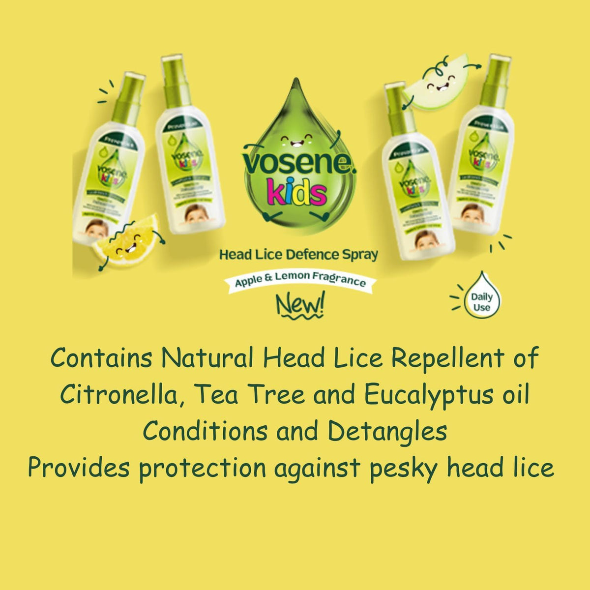 Vosene Defence Spray - Apple & Lemon Natural Head Lice Defence Spray 150ml