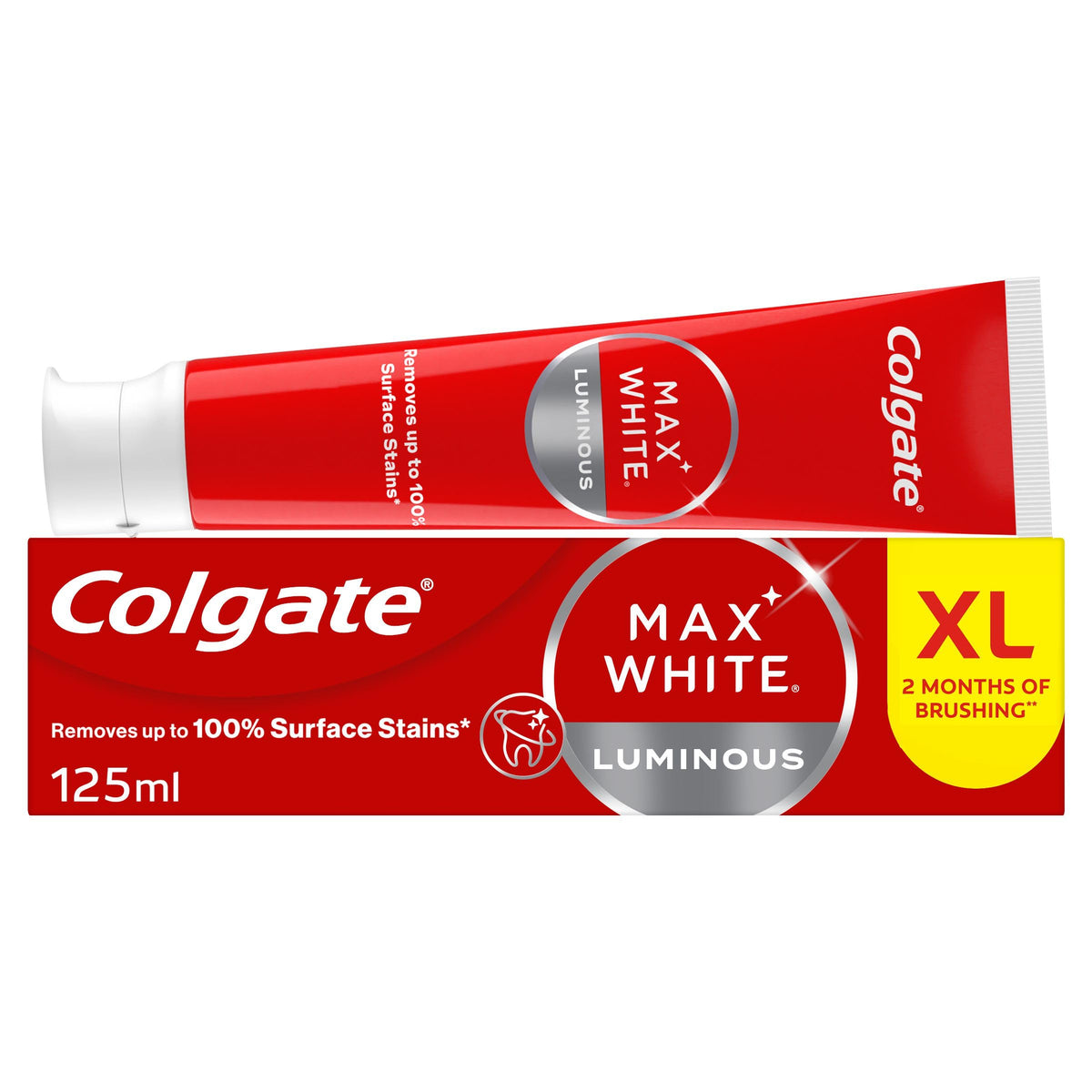 Colgate Max White Purple Reveal Teeth Whitening Toothpaste - Clinically Proven to Remove up to 100% of Surface Stains** - Fluoride Toothpaste - Colgate Multipack - 4 X 75ml