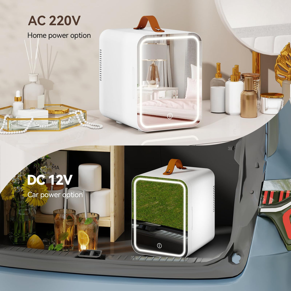 4 Liter Mini Fridge for Bedrooms, Portable Beauty Refrigerator