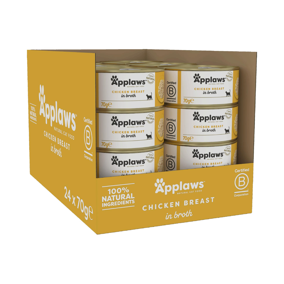 Applaws 100% Natural Wet Cat Food, Pouch Multipack Fish Selection in Broth, 70 g (24 x 70g) Pouches