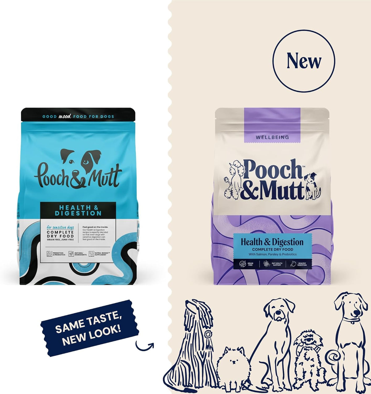Pooch & Mutt - Health & Digestion Dry Dog Food, Salmon & Sweet Potato, 2kg