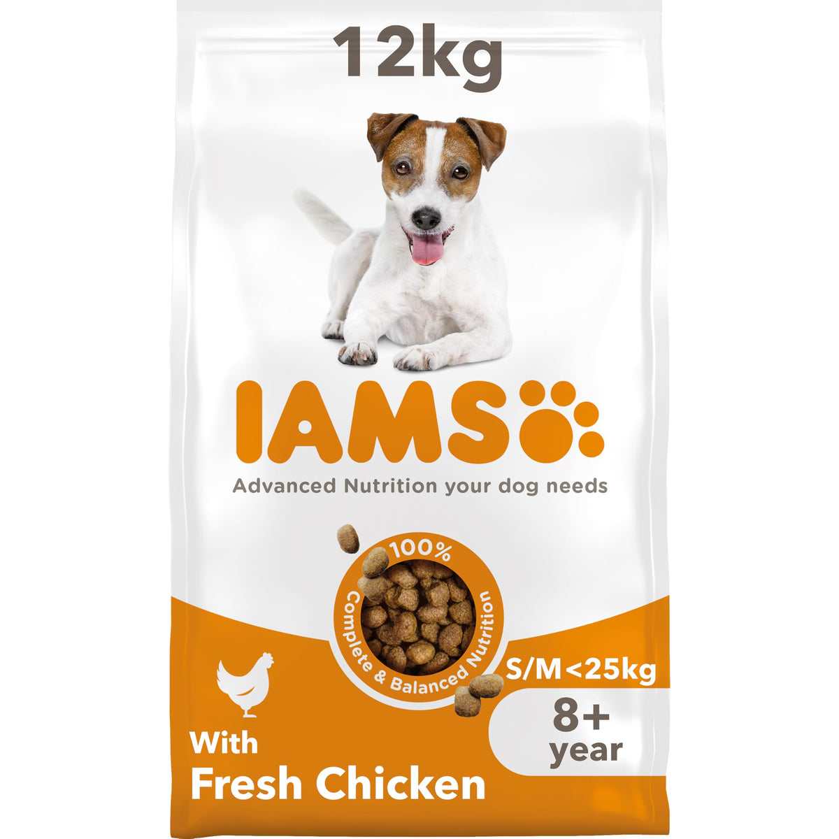 IAMS Senior Small Medium Complete Dry Dog Food Chicken 3kg - With DentalCare System