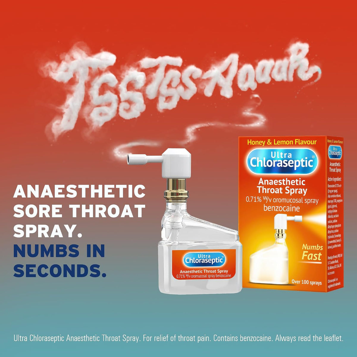 Ultra Chloraseptic Honey and Lemon, Sore Throat Pain Relief Spray 15ml