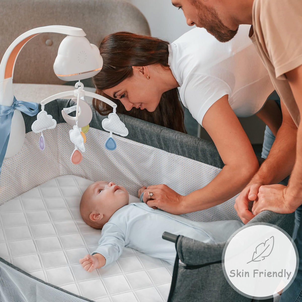 Yoofoss Waterproof Mattress Cover - Fitted Crib Mattress Protector - Hypoallergenic Baby Bed Sheet (60 X 120CM)