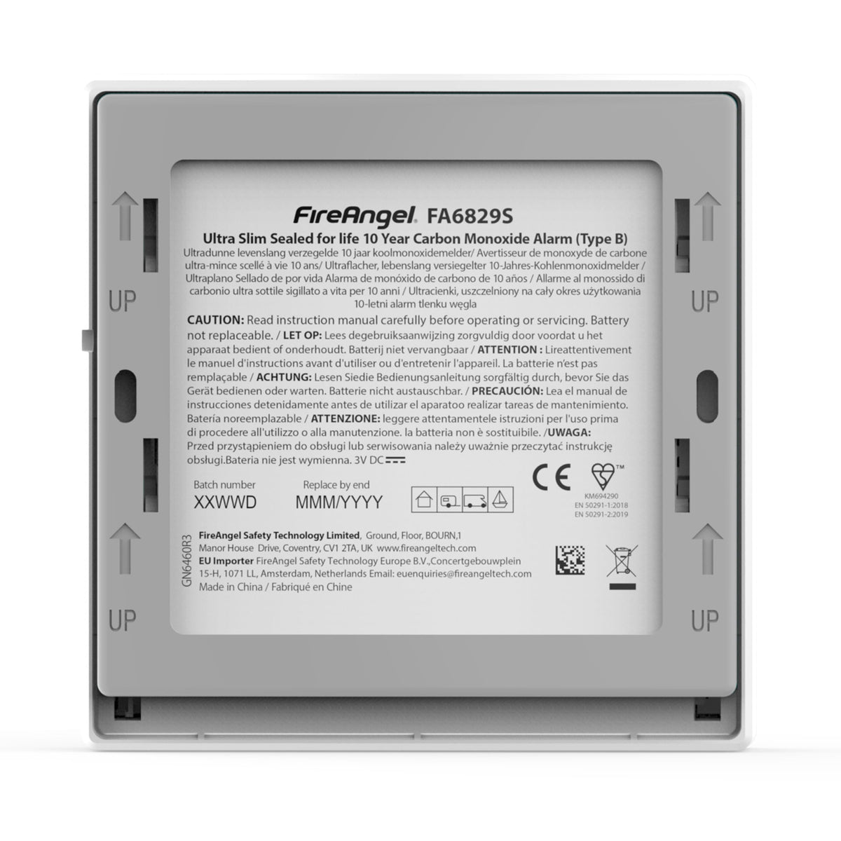 FireAngel FA3820 Portable Carbon Monoxide Detector/Alarm, 10 Year Battery