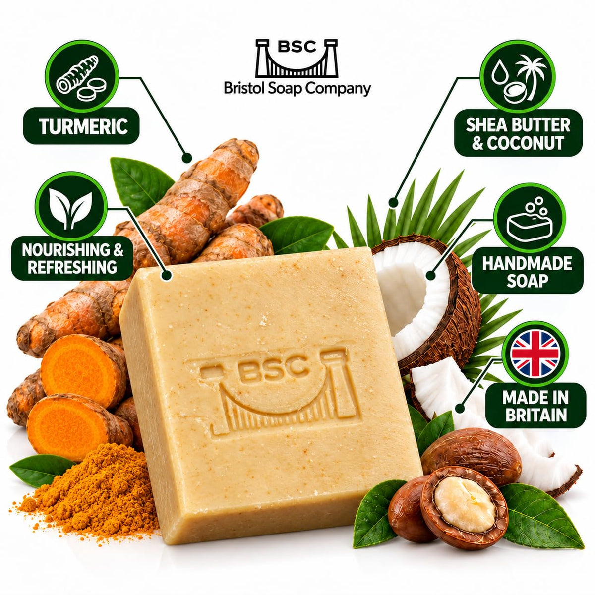 Handmade Coconut and Shea Butter Artisan Soap, Orange