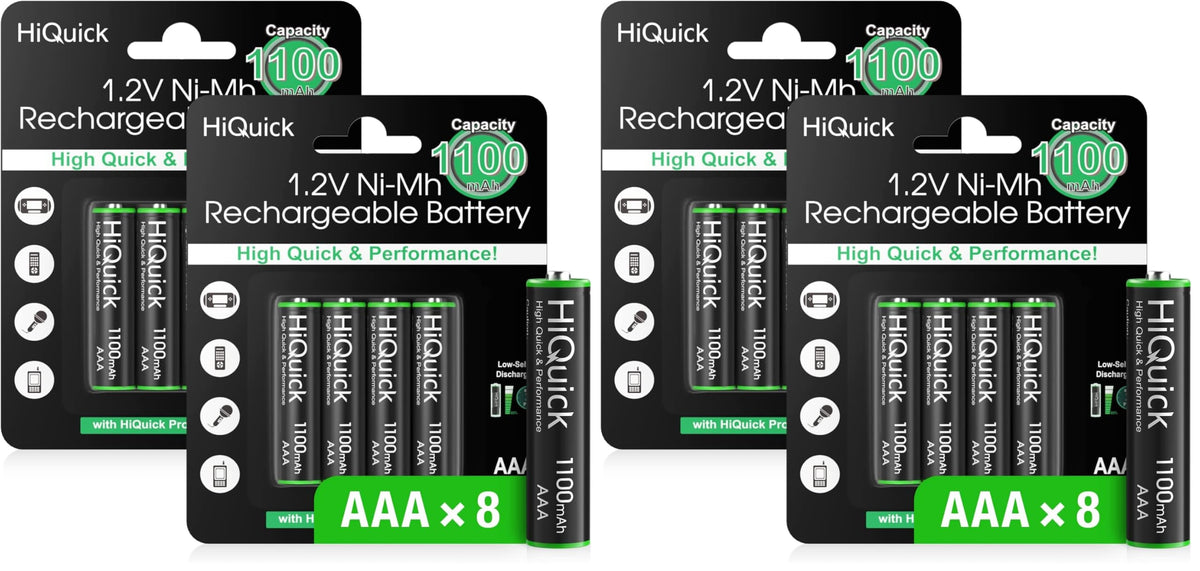 HiQuick 16 Pack AA AAA Rechargeable NiMH Batteries Set,1200 Cycles