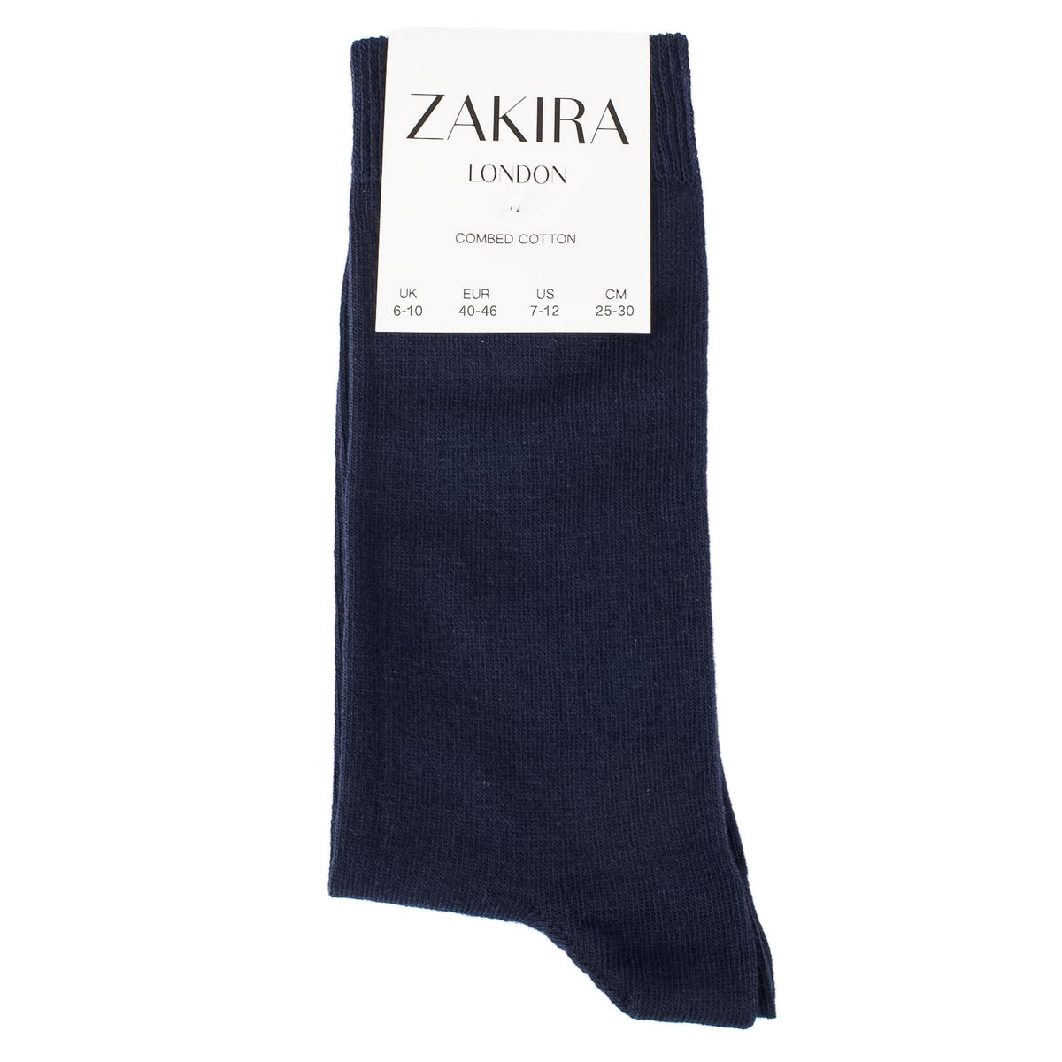 ZAKIRA Combed Cotton Dress Socks, Crew Socks