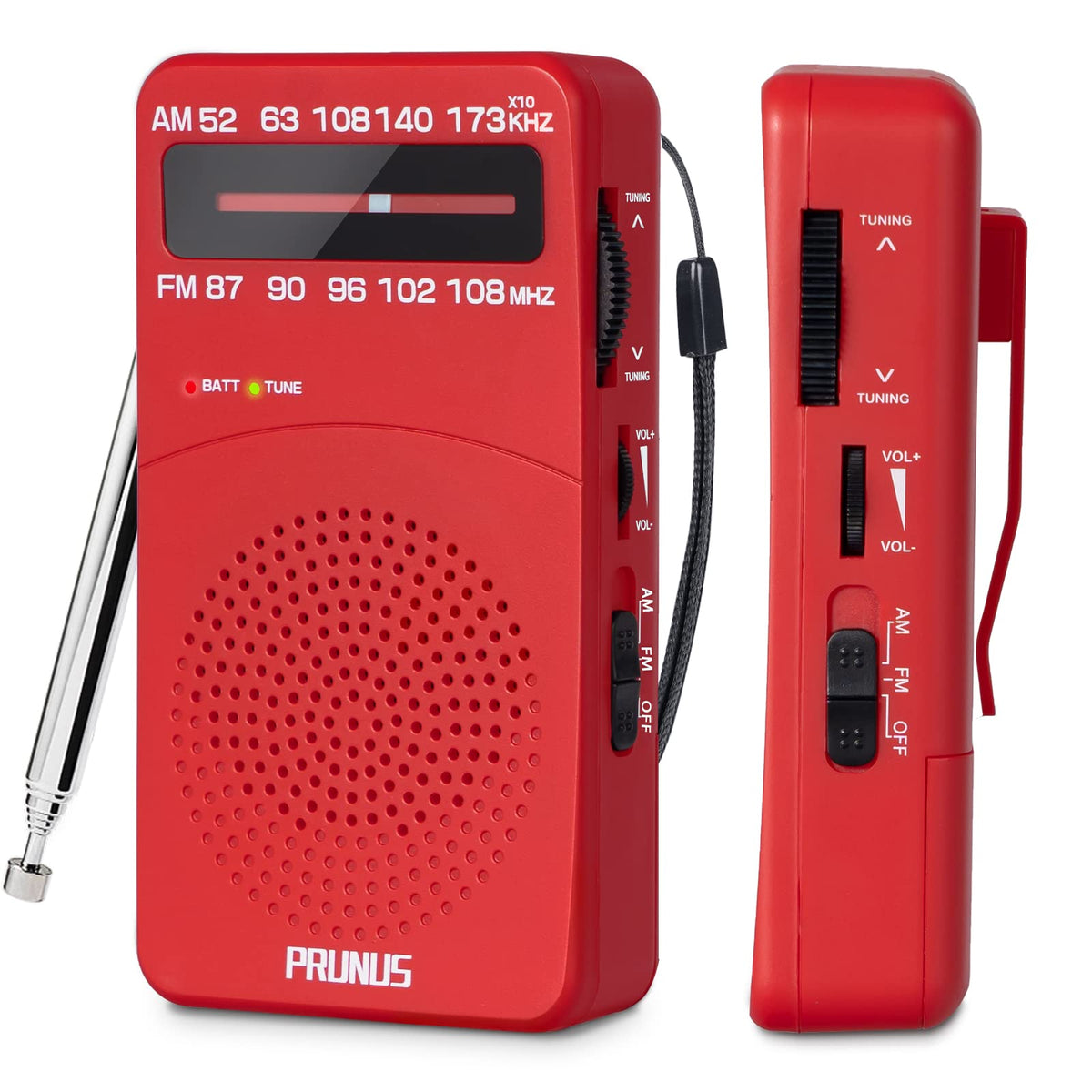 PRUNUS J-166 Portable Radio AM FM, Battery Operated Radio,Weather Radios