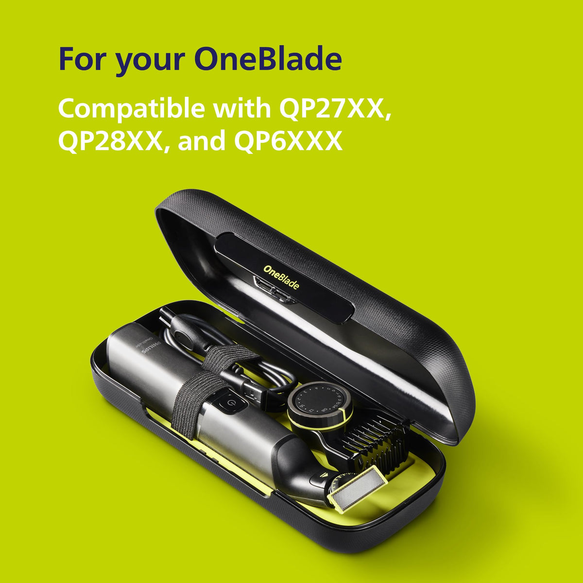 Philips OneBlade Hybrid 360 Blade Technology Electric Shaver for Face & Body, Beard Trimmer/Groomer with 3 x 360 Blade, 3 x Stubble Comb (1,3,5mm) & 1x Body Kit, Model QP2824/31