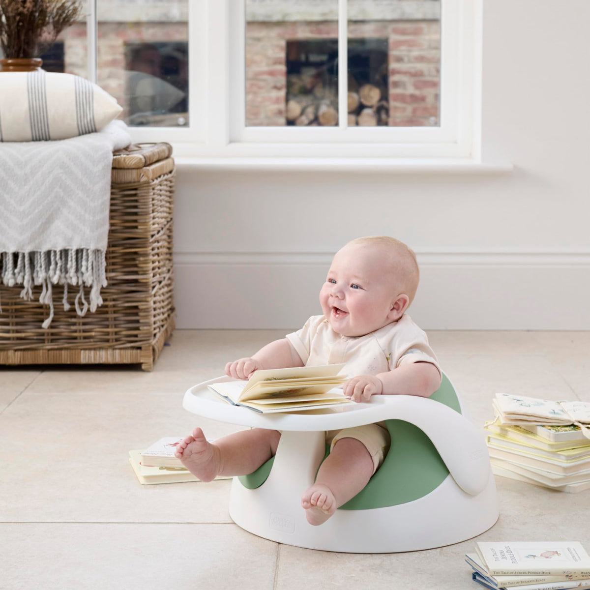 Mamas & Papas Baby Snug Floor Seat and Activity Tray - Blossom (Pink)