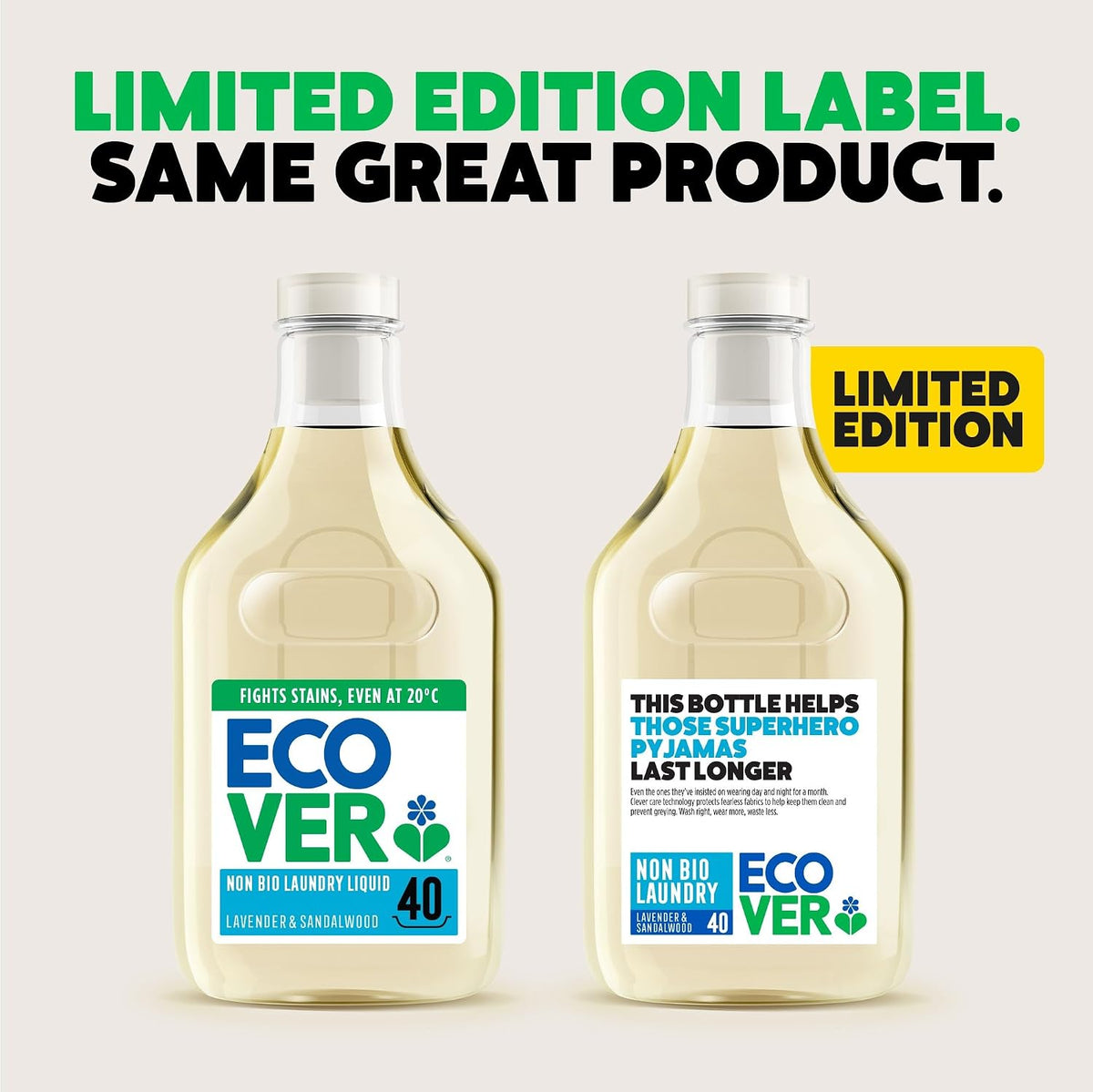 Ecover Non-Bio Laundry Liquid, Lavender & Sandalwood, 40 Washes, 1.43L