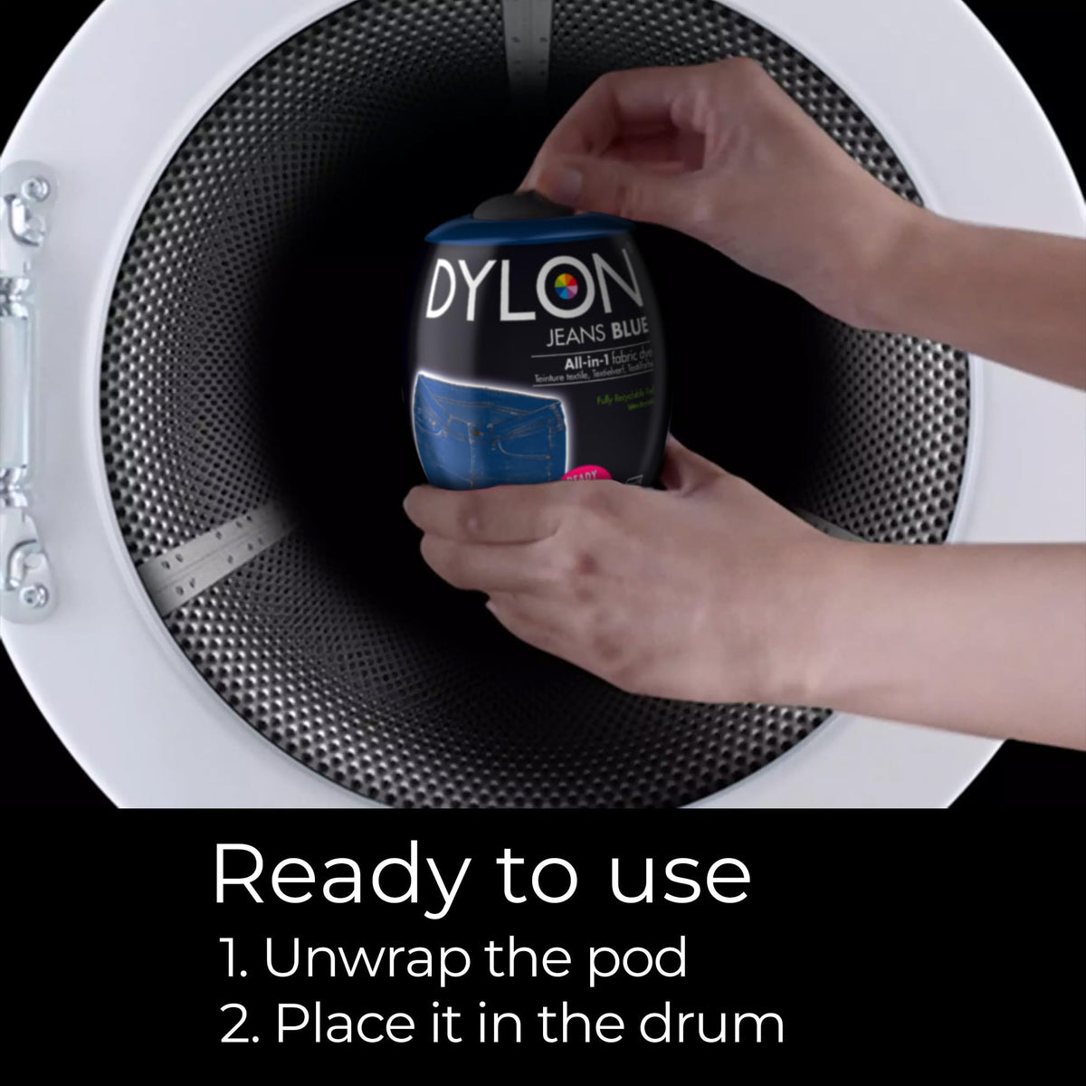 DYLON Washing Machine Fabric Dye Pod, Intense Black, 350g