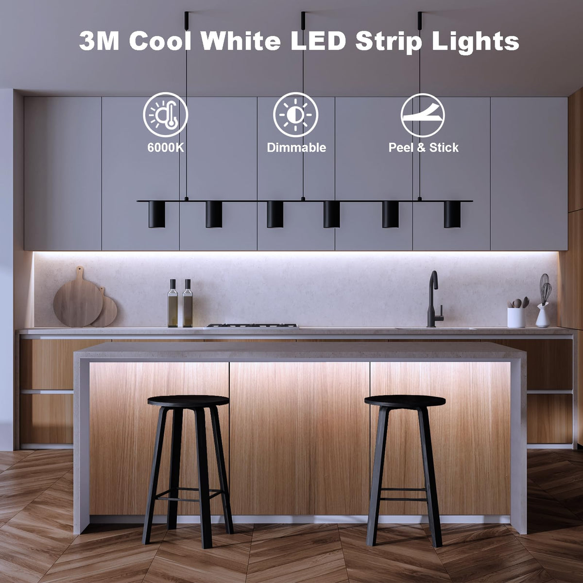CCILAND 3M 90 LED Battery Strip Lights with Remote 8 Modes Timer