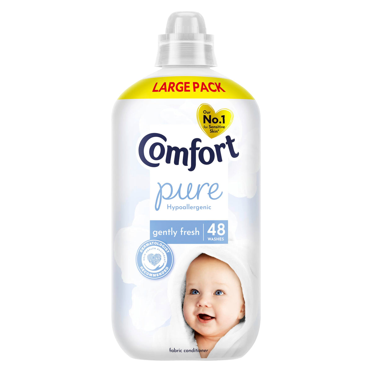 Comfort Pure Sensitive Fabric Conditioner dermatologically tested gentle next to sensitive skin 160 washes (4.8 L)