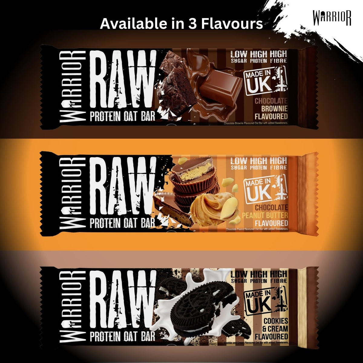 Warrior RAW Protein Bars 12 x 75g High Protein Oat Flapjack Snack