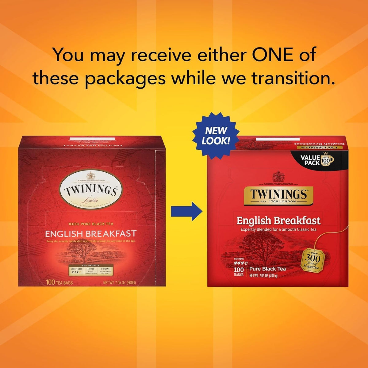 Twinings English Breakfast Tea, 4 x 80 Biodegradable Plant-Based Tea Bags