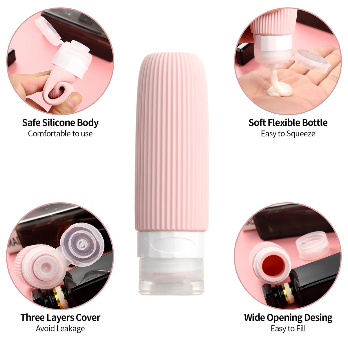 Mrsdry Travel Bottles for Toiletries, 16 Pack Silicone Travel Bottles Set, Leakproof Travel Size Toiletries, BPA Free Travels Containers for Toiletries, Traveler Accessories for Shampoo Conditioner