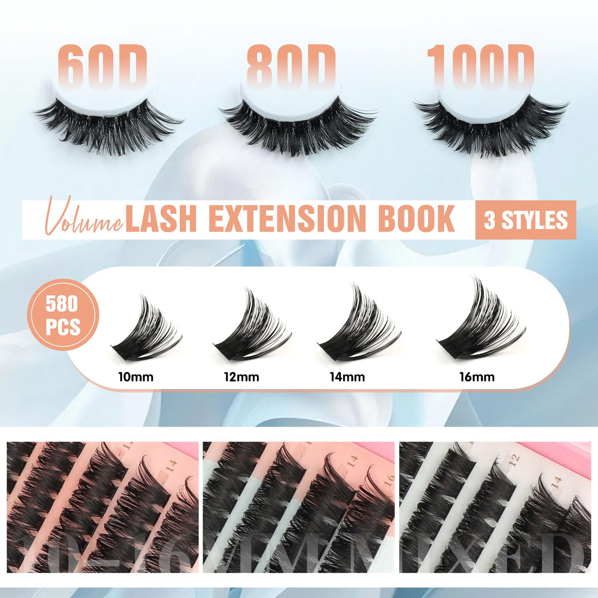 Sixstarhair Individual Eyelashes Kit Lash Clusters with Glue and Remover