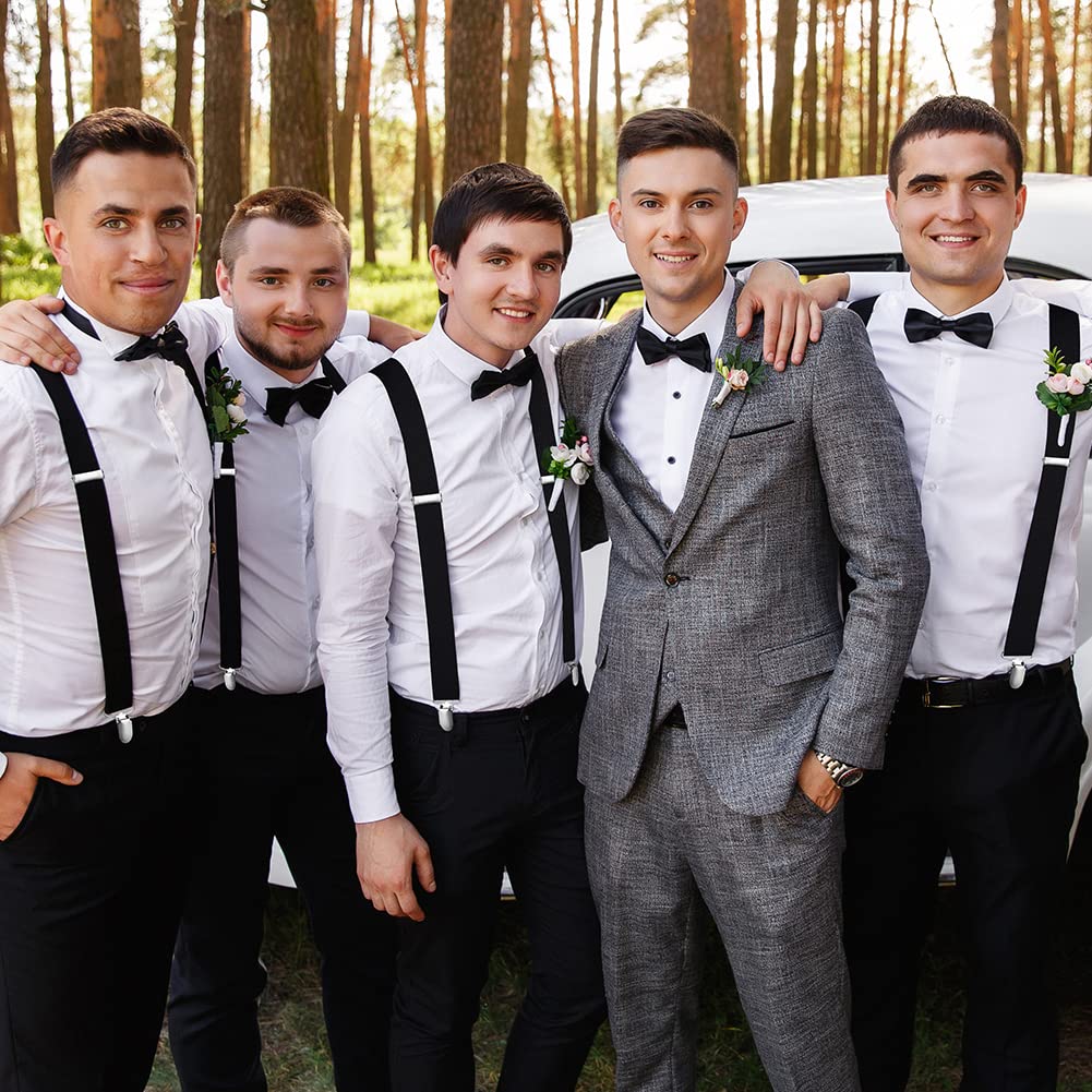 Aomig Mens Braces, Mens Suspenders with Strong Metal Clips, 3.5cm Wide Heavy Duty Suspenders for Men Women Business Wedding Casual