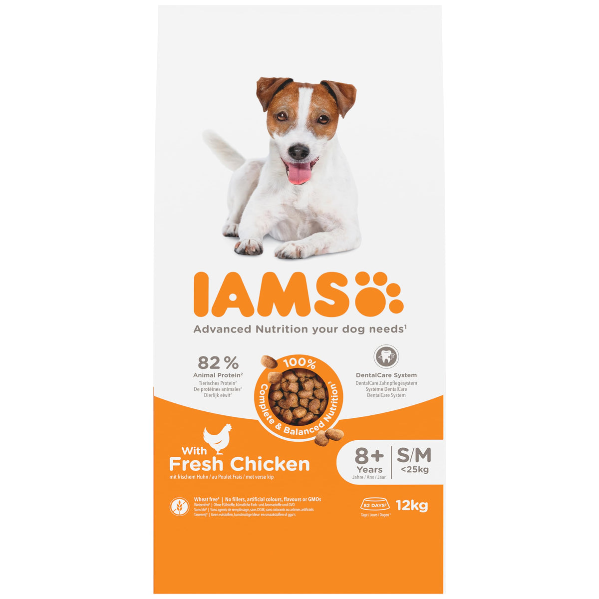 IAMS Senior Small Medium Complete Dry Dog Food Chicken 3kg - With DentalCare System