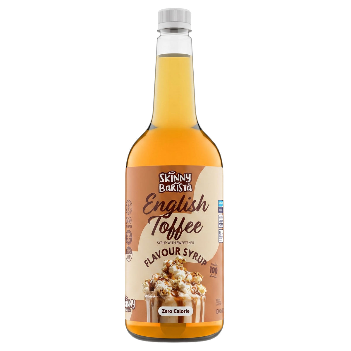 Skinny Food Co Butterscotch Syrup Zero Calorie 1L - Sugar Free Coffee Syrup
