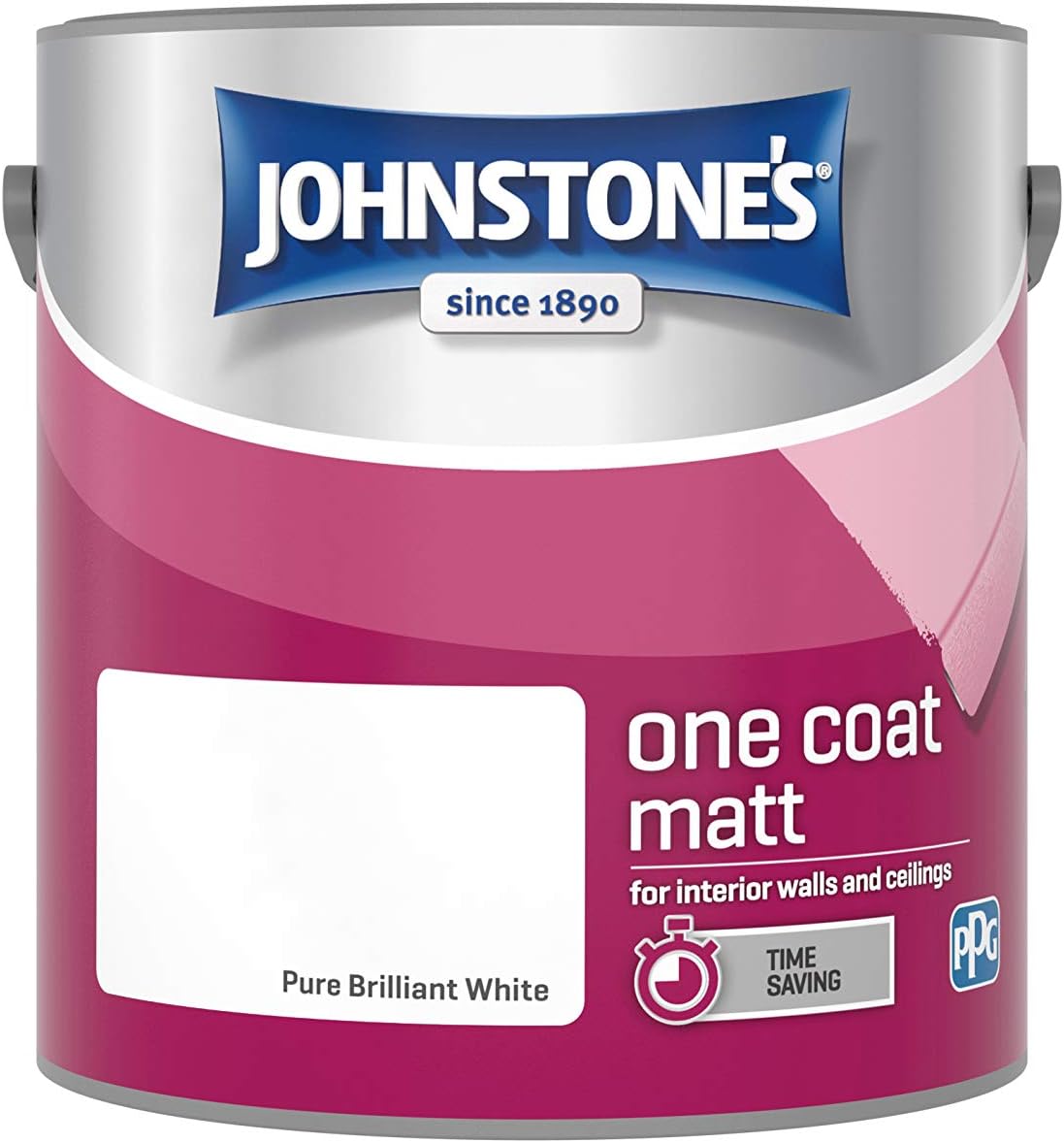 Johnstone's - One Coat Matt Emulsion Paint - Pure Brilliant White - 2.5L