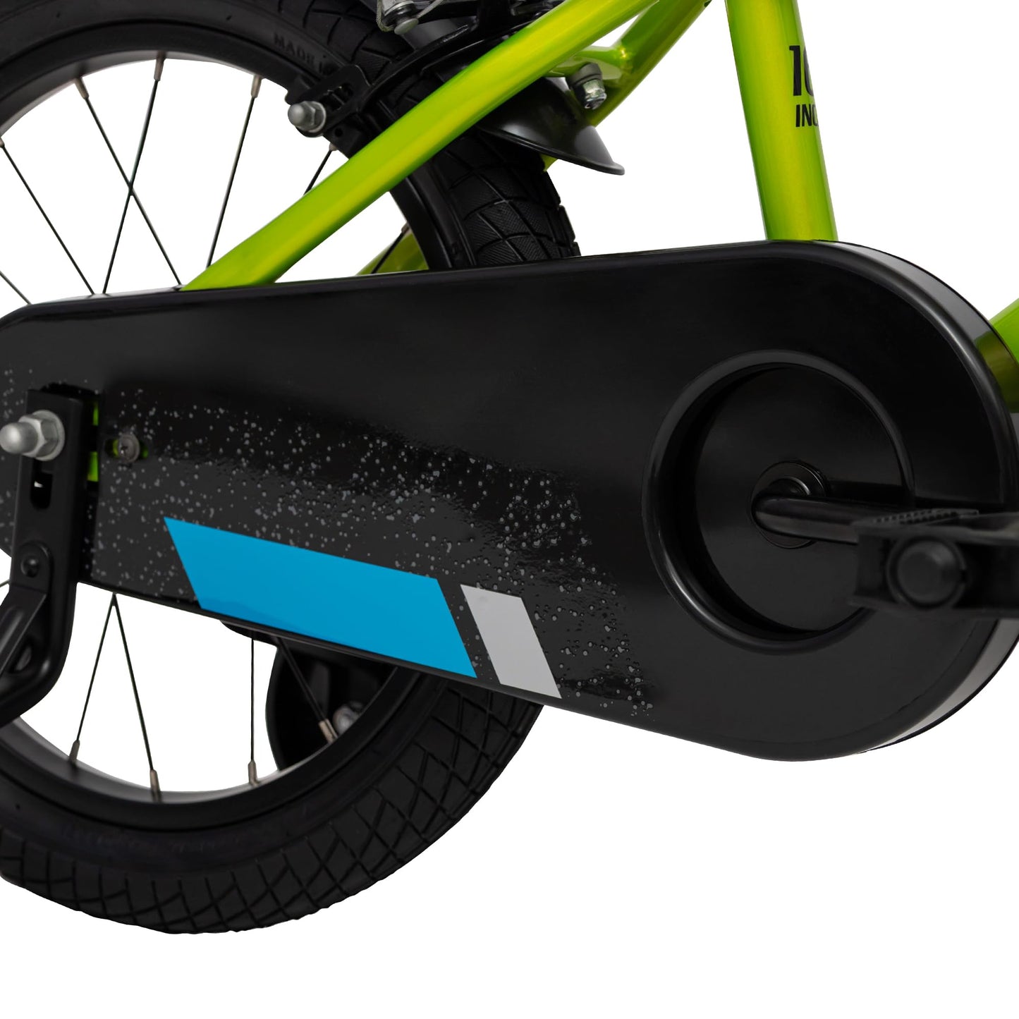 Huffy Pro Thunder Kids Bike 16" with Stabilisers, Bell & Handlebar Pad — Green