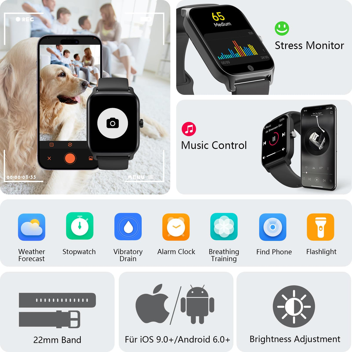 Smart Watch for Women, Answer/Make Calls, Alexa Built-in, [1.8"HD Screen] Smart Watches for Women iPhone/Samsung/Android, Fitness Watch with Heart Rate Sleep SpO2 Monitor,IP68 Waterproof, 100+ Sports