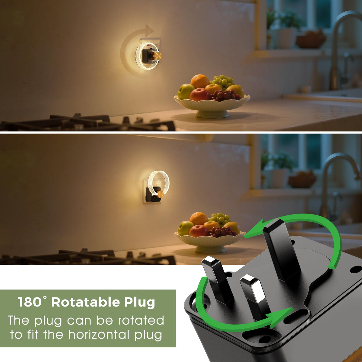 LOHAS-LED Night Light Plug in Wall with Motion Sensor, Dimmable Night Light