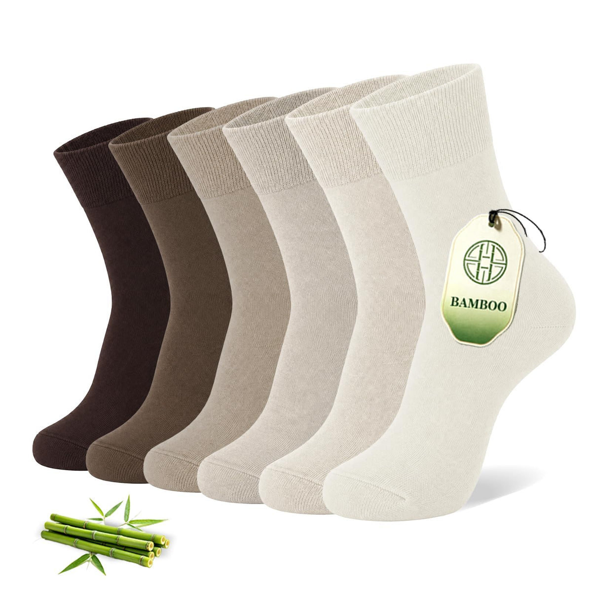 WeciBor Men's Bamboo Seamless Socks 6/12 Pack