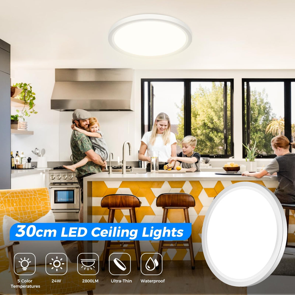 Peasur Bathroom Light, 3000K/3500K/4000K/5000K/6500K 5 Color Temperature