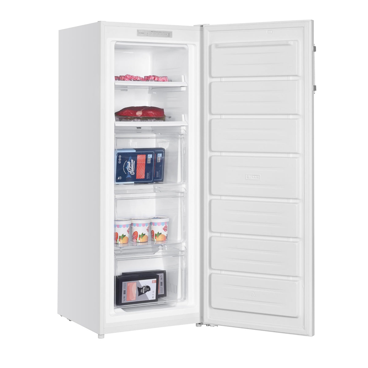 Teknix UC48F2W Freestanding Undercounter Freezer - 48cm Width / 60 Litre Capacity - Suitable for Outbuildings - 3 Large Compartments - 4 Star Freezer Rating - White
