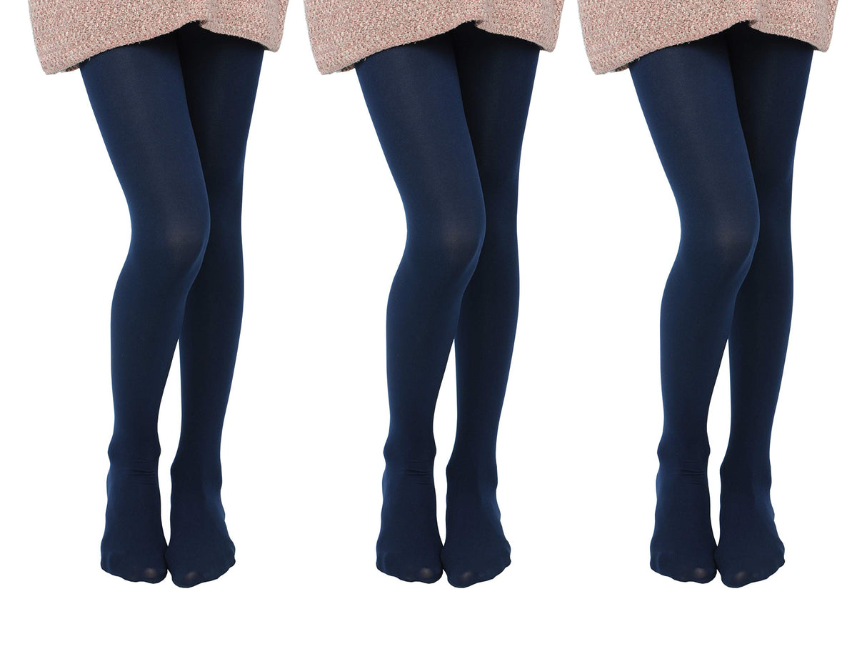 EVERSWE 3-Pack Girls Microfiber Tights Multiple Colors