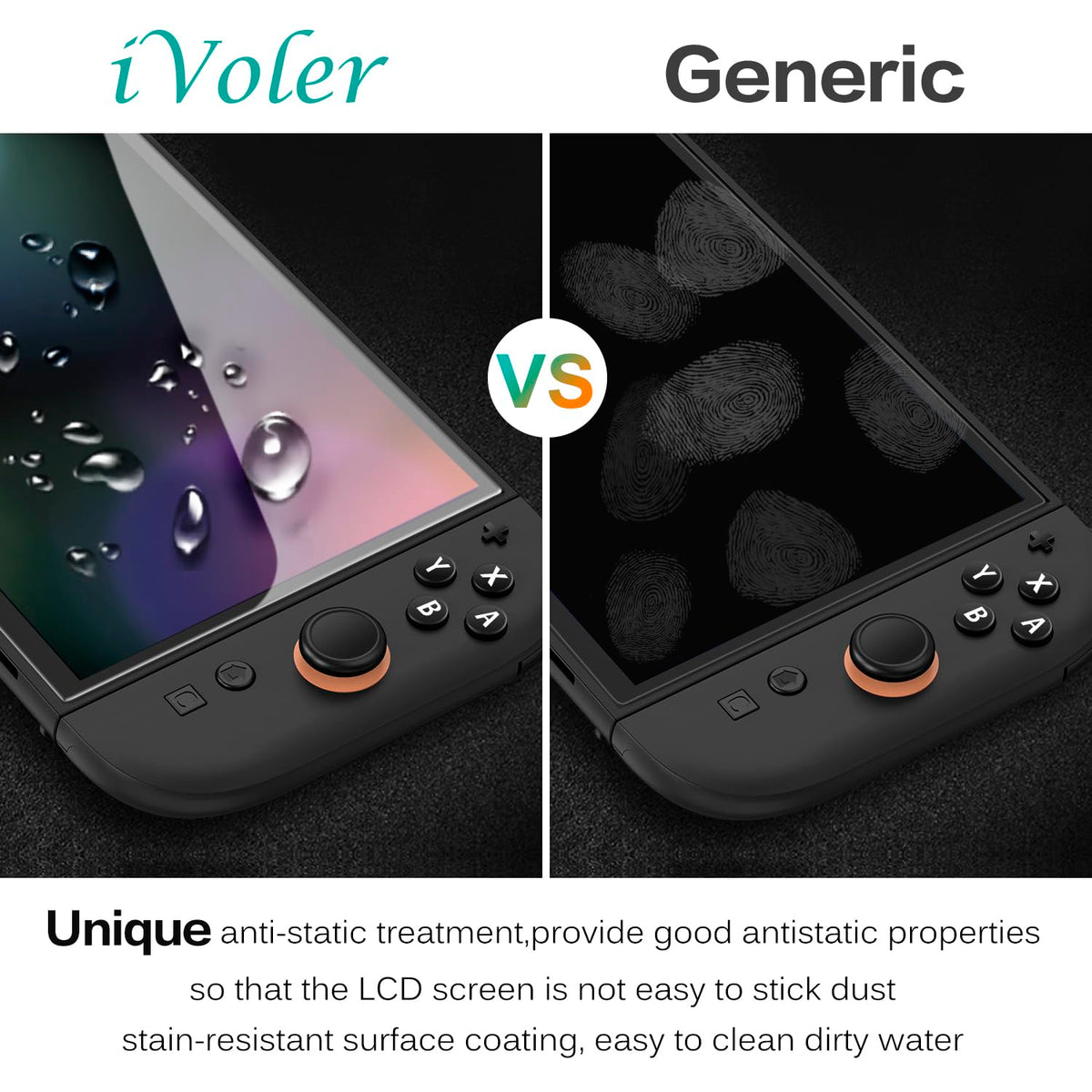 ivoler [3 Pack Compatible with Nintendo Switch Screen Protector, [Tempered Glass] Film for Nintendo Switch - [9H Hardness] [Anti-Scratch] [Crystal Clear]