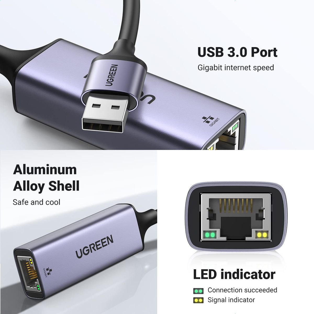 UGREEN USB C to Ethernet Adapter, Gigabit Wired Network Adapter