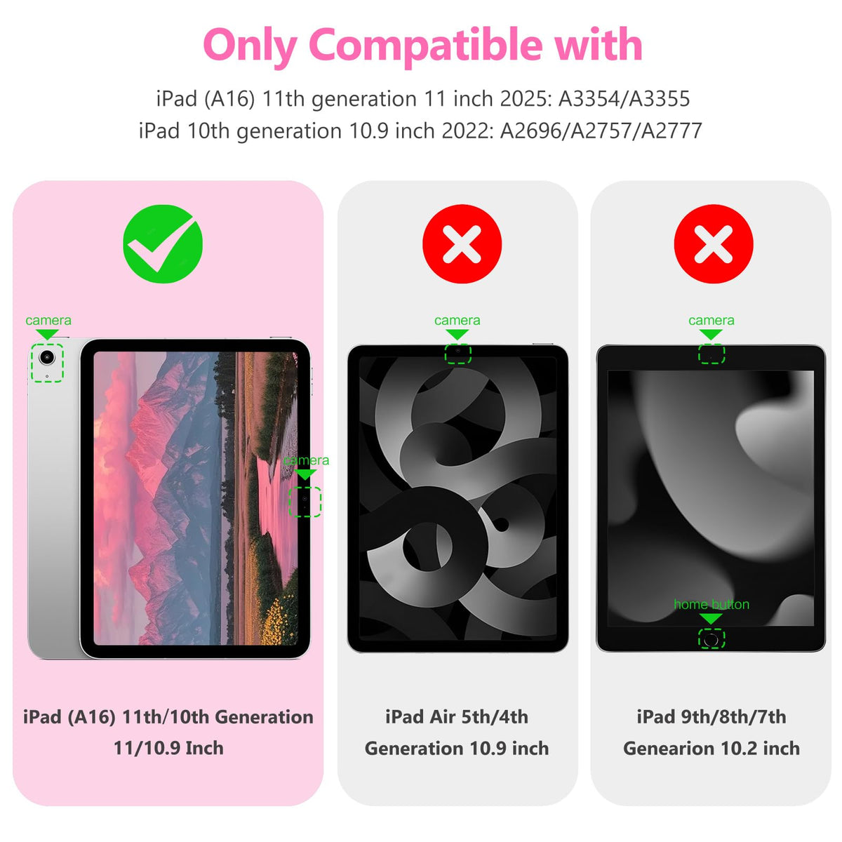 Vobafe Case for iPad A16 11th Generation 11 Inch 2025/iPad 10th 10.9" 2022