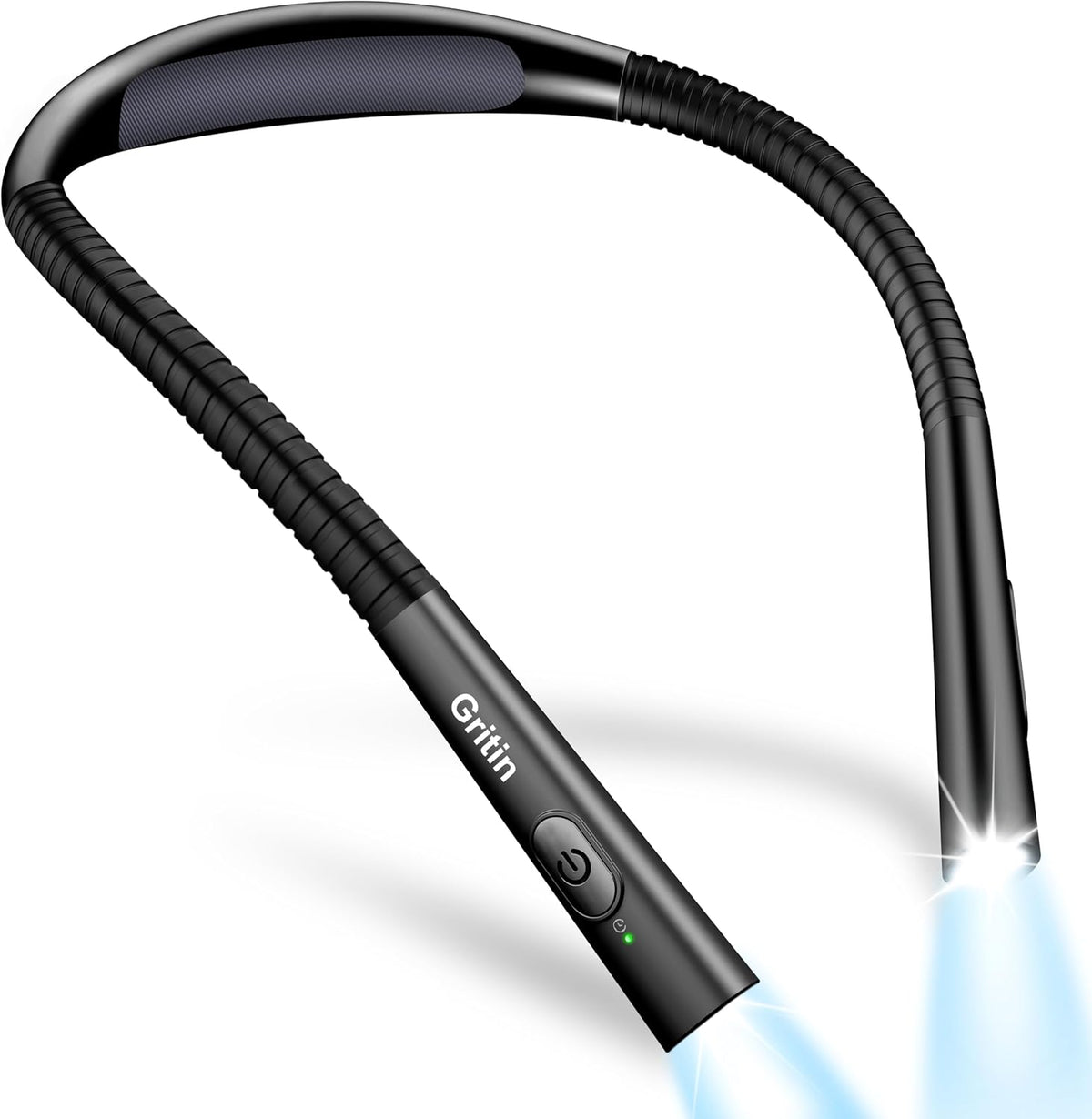 Gritin Book Light, Eye Caring 4-Color&5-Brightness Neck Light Reading Lamp