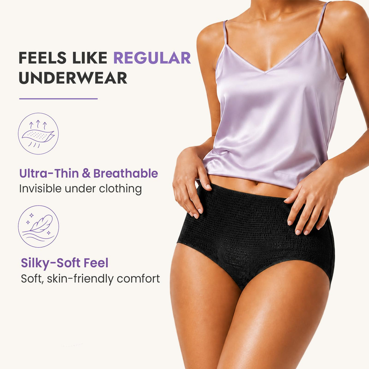MOLLIS Disposable Period Pants Heavy Flow, Postpartum Underwear L/XL 8 Ct